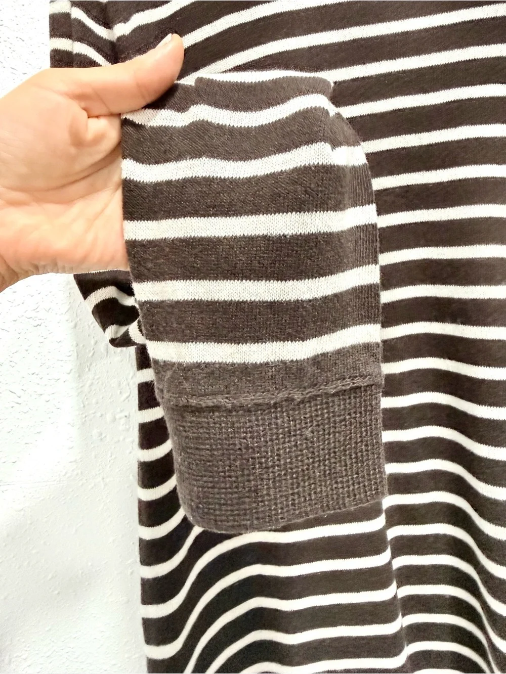 Tory Burch Striped V-Neck Pocket Tunic Sweater XL
